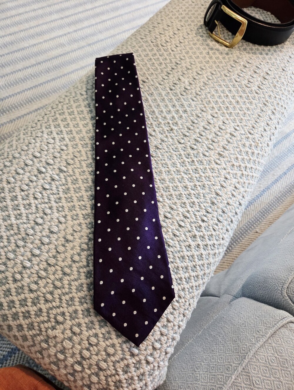 Ralph Lauren Purple Polka Dot Silk Tie - Classic Formal Accessory